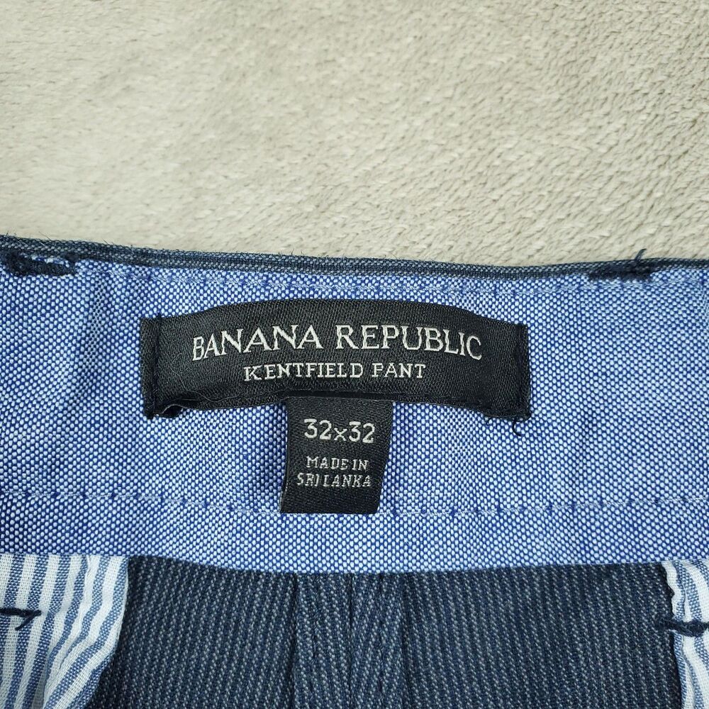 Banana Republic Kentfield Pants Mens 32x32 Blue Gray 100% Cotton Chino - Picture 2 of 13